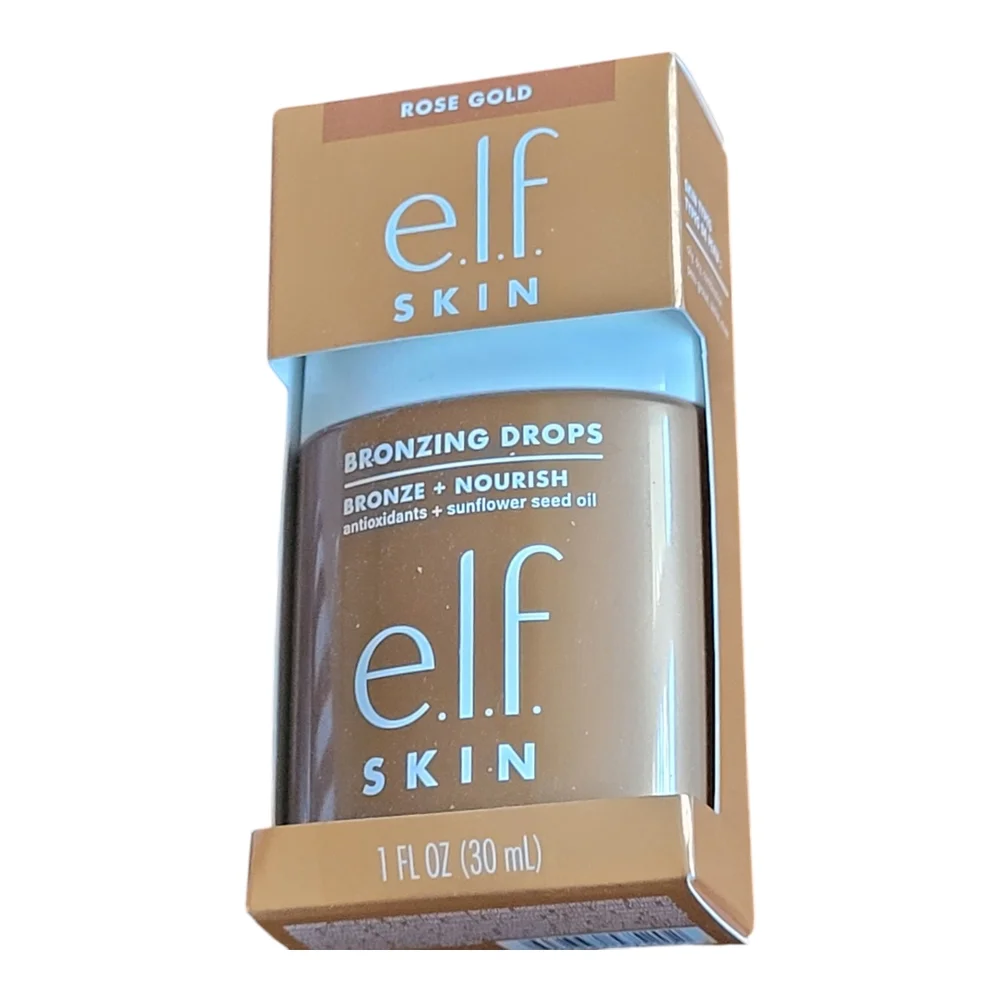 e.l.f. Skin Bronzing Drops Rose Gold Tinted Serum 1oz Fair Medium NIB